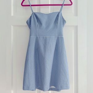 Whisper Tie Back Dress- Blue Checkered Print